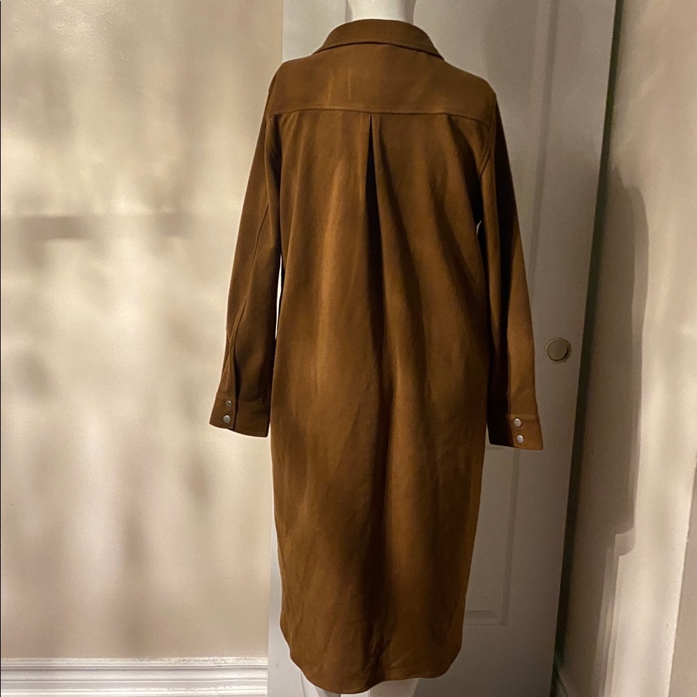 PGD Brown Women's Long Trench Coat L - Picture 3 of 12